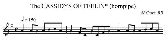 CASSIDYS OF TEELIN* (hornpipe), The - staff notation