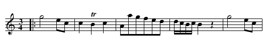 Cassino Minuet - staff notation