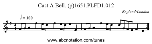 Cast A Bell. (p)1651.PLFD1.012 - staff notation