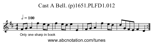 Cast A Bell. (p)1651.PLFD1.012 - staff notation