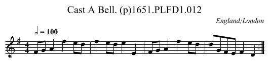 Cast A Bell. (p)1651.PLFD1.012 - staff notation