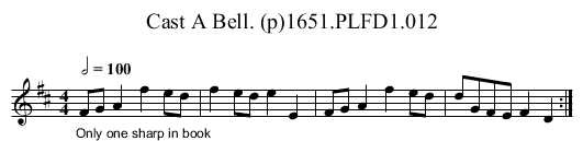 Cast A Bell. (p)1651.PLFD1.012 - staff notation