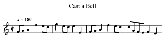 Cast a Bell - staff notation