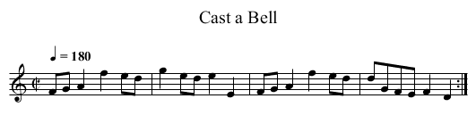 Cast a Bell - staff notation