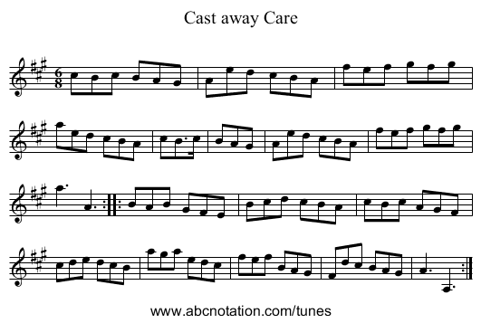 Cast away Care - staff notation