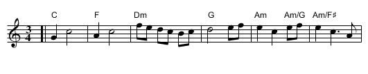 Cast Away Waltz - staff notation