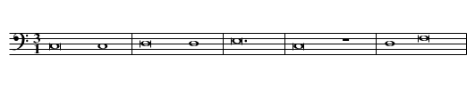 Castigans castigavit - staff notation