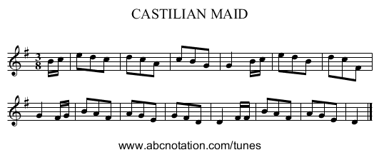 CASTILIAN MAID - staff notation