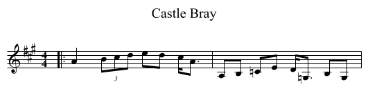 Castle Bray - staff notation