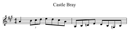 Castle Bray - staff notation