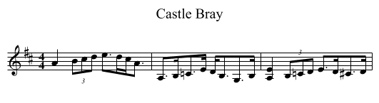 Castle Bray - staff notation