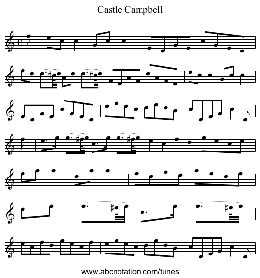Castle Campbell - staff notation