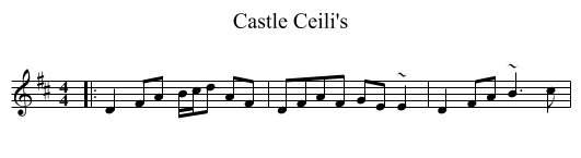 Castle Ceili's - staff notation