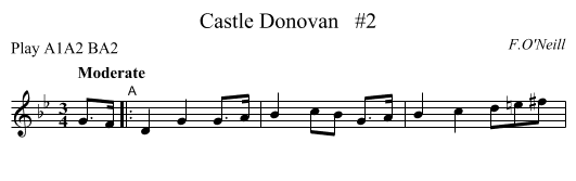 Castle Donovan   #2 - staff notation
