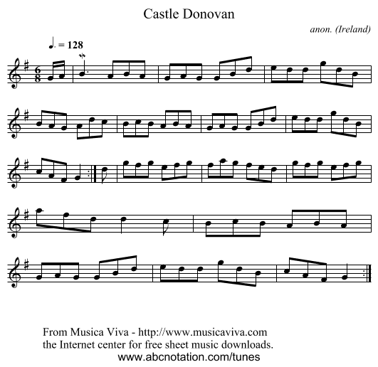 Castle Donovan - staff notation