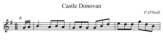 Castle Donovan - staff notation