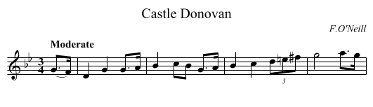 Castle Donovan - staff notation