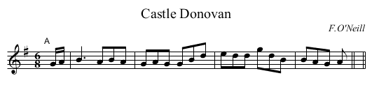 Castle Donovan - staff notation