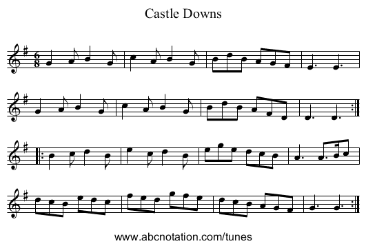 Castle Downs - staff notation