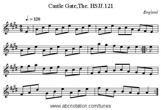 Castle Gate,The. HSJJ.121 - staff notation