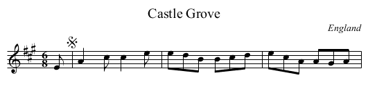 Castle Grove - staff notation