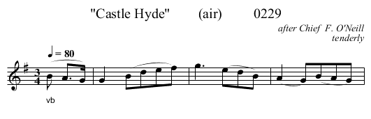Castle Hyde        (air)         0229 - staff notation