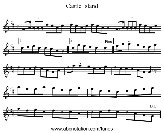 Castle Island - staff notation