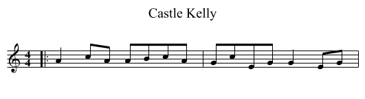 Castle Kelly - staff notation