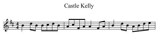 Castle Kelly - staff notation
