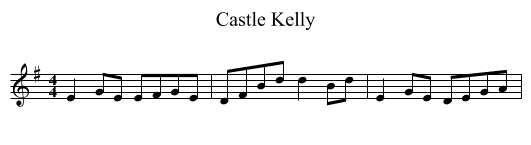 Castle Kelly - staff notation