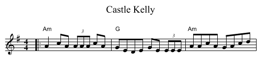 Castle Kelly - staff notation