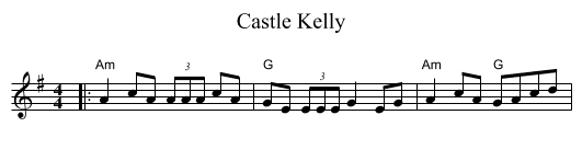 Castle Kelly - staff notation
