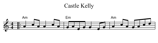 Castle Kelly - staff notation