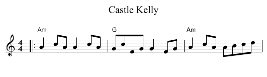 Castle Kelly - staff notation
