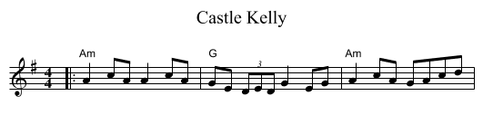 Castle Kelly - staff notation