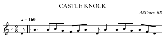 CASTLE KNOCK - staff notation