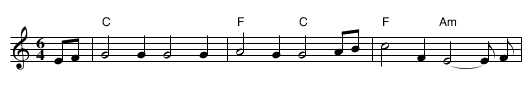 Castle of Dromore - staff notation