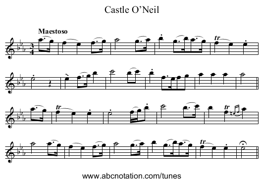 Castle O’Neil - staff notation