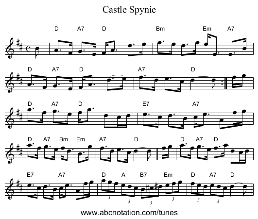 Castle Spynie - staff notation
