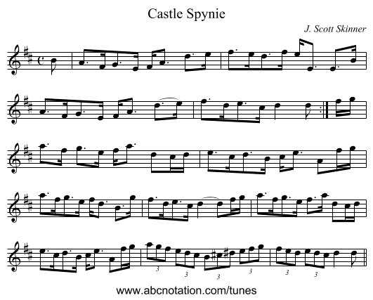 Castle Spynie - staff notation