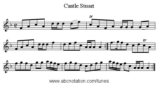 Castle Stuart - staff notation