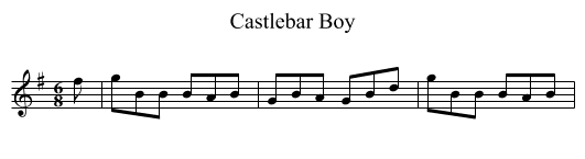 Castlebar Boy - staff notation