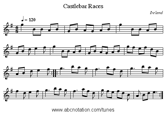 Castlebar Races - staff notation