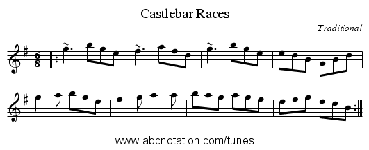 Castlebar Races - staff notation