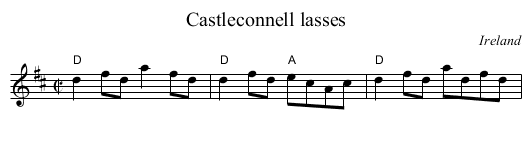 Castleconnell lasses - staff notation