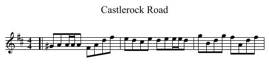 Castlerock Road - staff notation