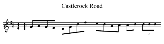 Castlerock Road - staff notation