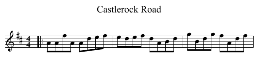 Castlerock Road - staff notation