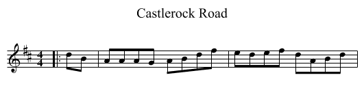 Castlerock Road - staff notation