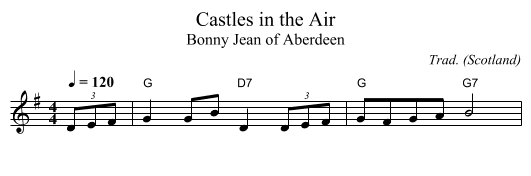 Castles in the Air - staff notation